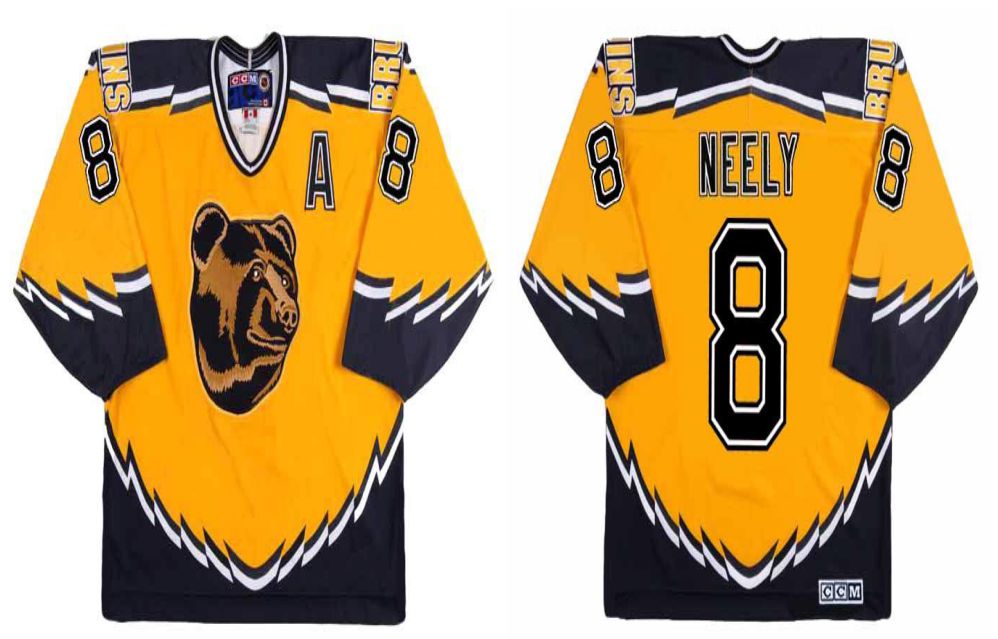 2019 Men Boston Bruins 8 Neely Yellow CCM NHL jerseys